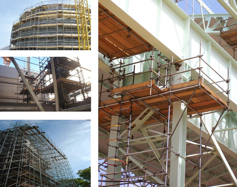 obra com instalação de andaime